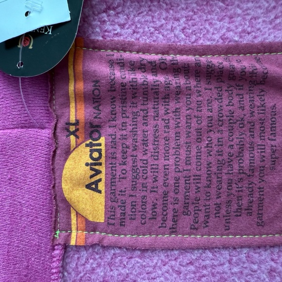 Aviator Nation Magenta Hoodie with Rainbow Stripes - Picture 3 of 4